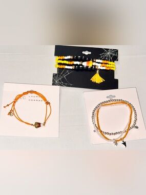 2 LC Lauren Conrad  Beaded Stretch Bracelet & 1 Kohl’s trick or treat bracelet
